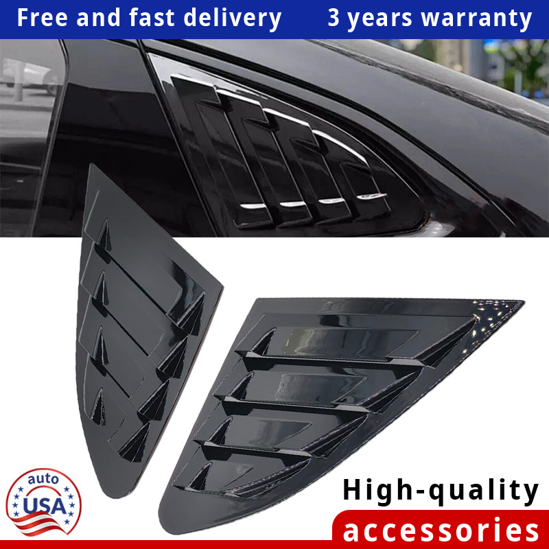 Fit For Chevrolet Malibu 2016-2023 Black Side Vent Window Shutter Louver Cover