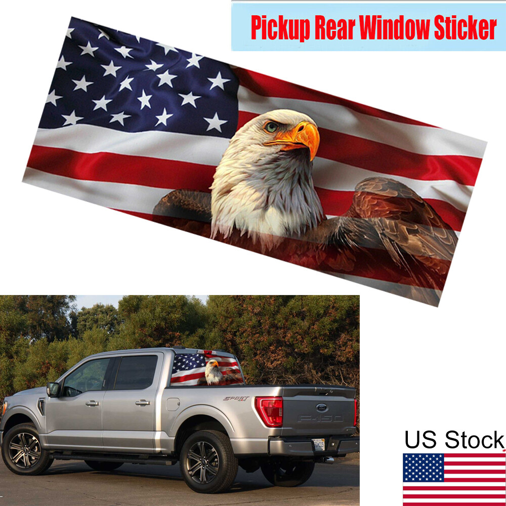54 x14” American Flag Eagle Graphic Rear Windshield Decal Sticker For Ford F150