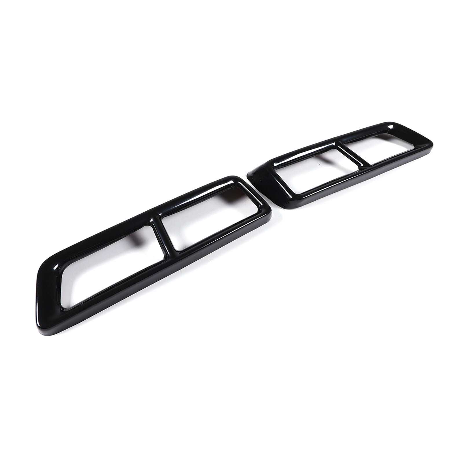 Gloss Black Exhaust Pipe Protect Cover Trims For Cadillac Escalade 2021-2023 2PC