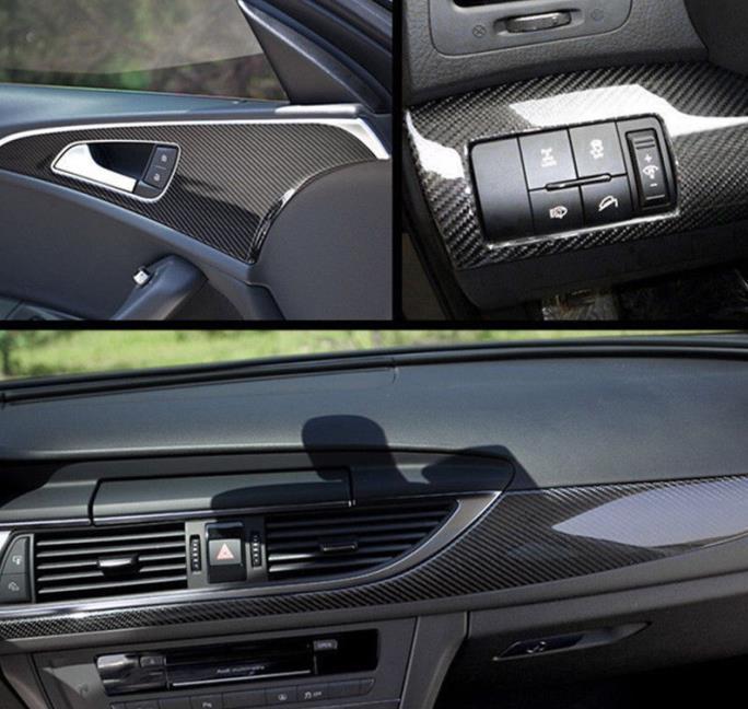 Black Car Stickers Carbon Fiber Vinyl 12″x60″ 5D Ultra Shiny Gloss Glossy Wrap