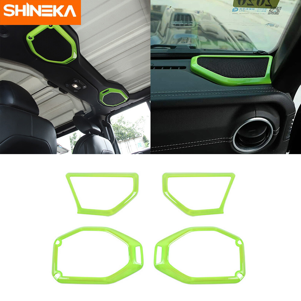 A pillar & Roof Speaker Stereo Cover Trim for Jeep Wrangler JL JT 18+ Baby Green