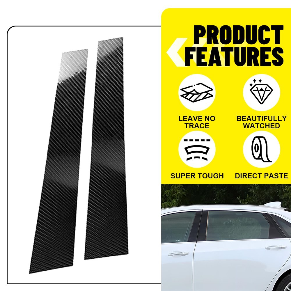For Toyota Camry 2018-2024 Chrome Glossy Carbon Fiber Window Pillar Post Trim