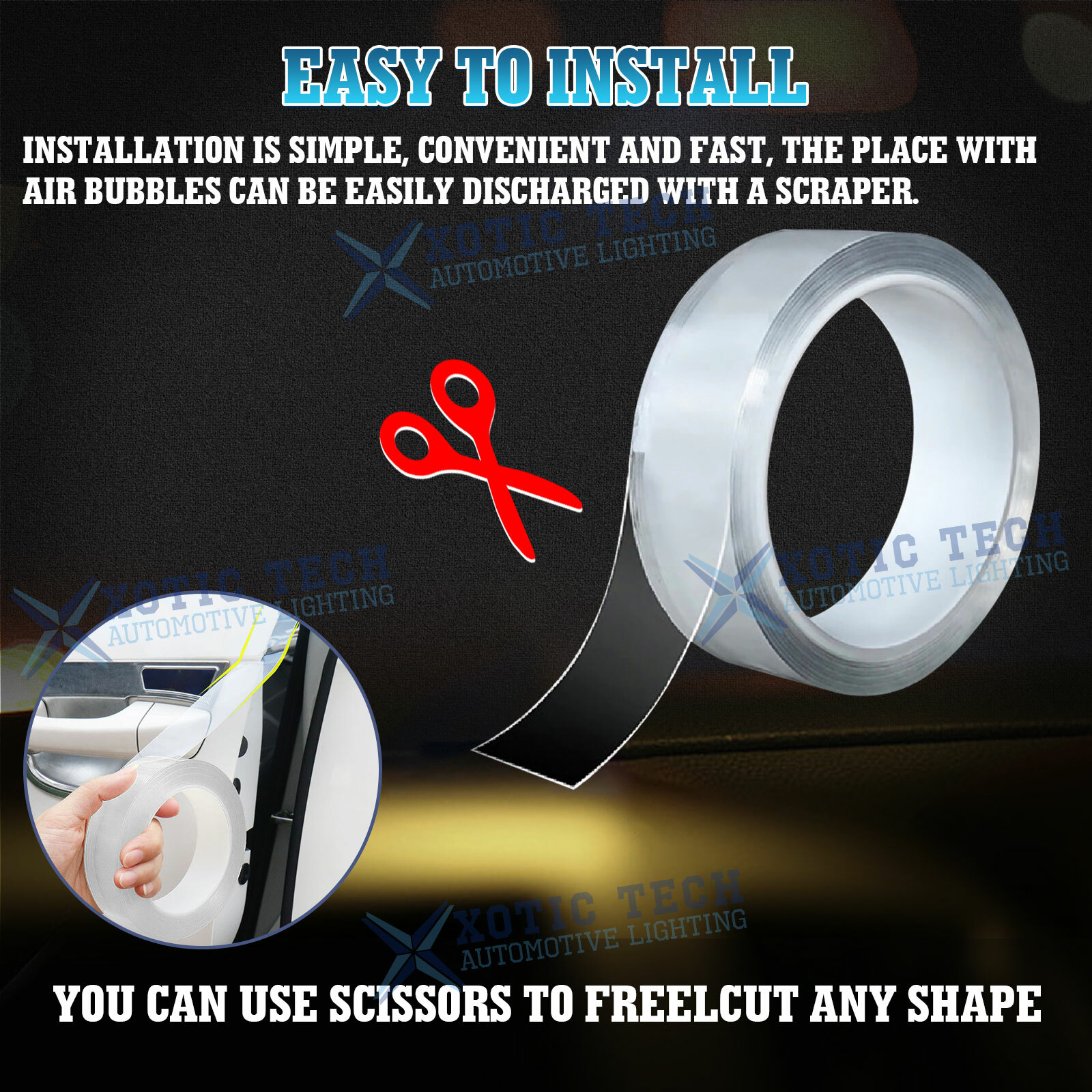 3M Clear Car Door Sill Plate Bumper Protection Film Anti Scratch Strip Sticker