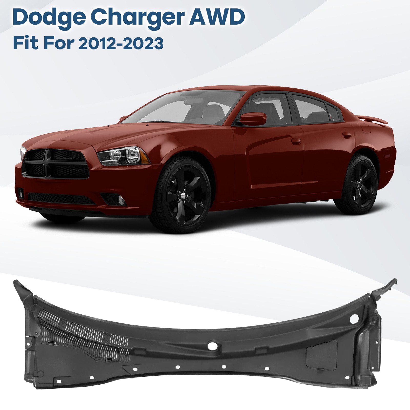 Windshield Wiper Cowl Panel Cover Grille For 2012-2023 Dodge Charger AWD