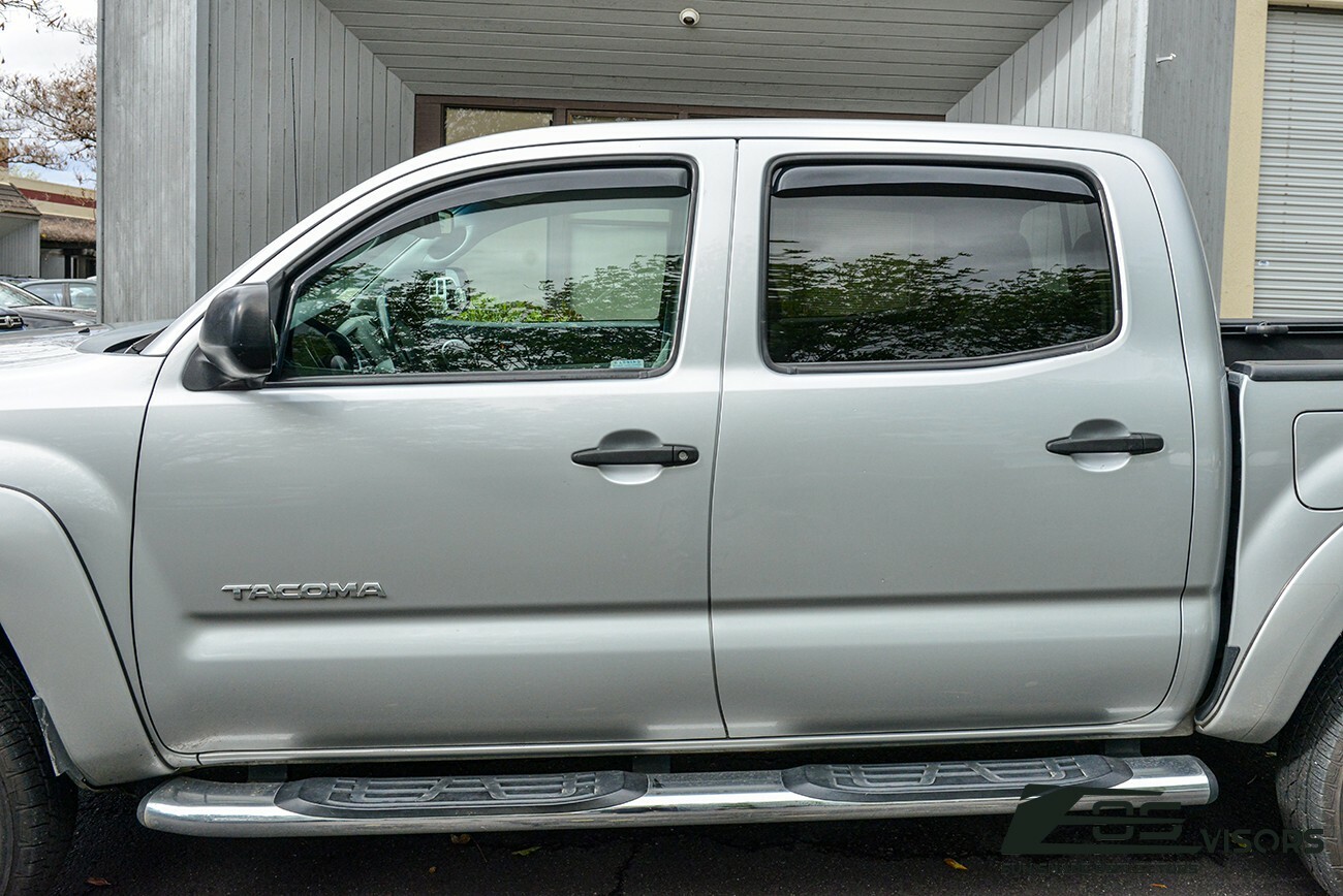 EOS Visors For 05-15 Toyota Tacoma Crew Cab IN-CHANNEL Side Window Rain Guards