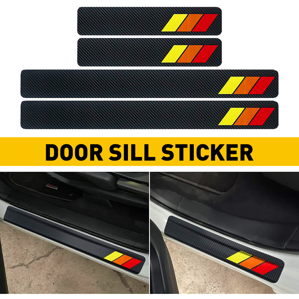 For Toyota Door Sill Stickers Protector Kit Decor Trims Car Auto Accessories New