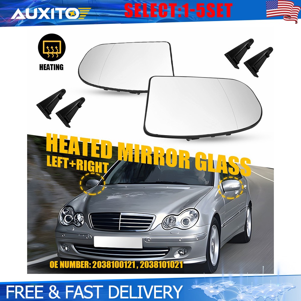 For Mercedes-Benz C-Class W203 E-Class W211 Heated Left Right Mirror Glass 2-10X