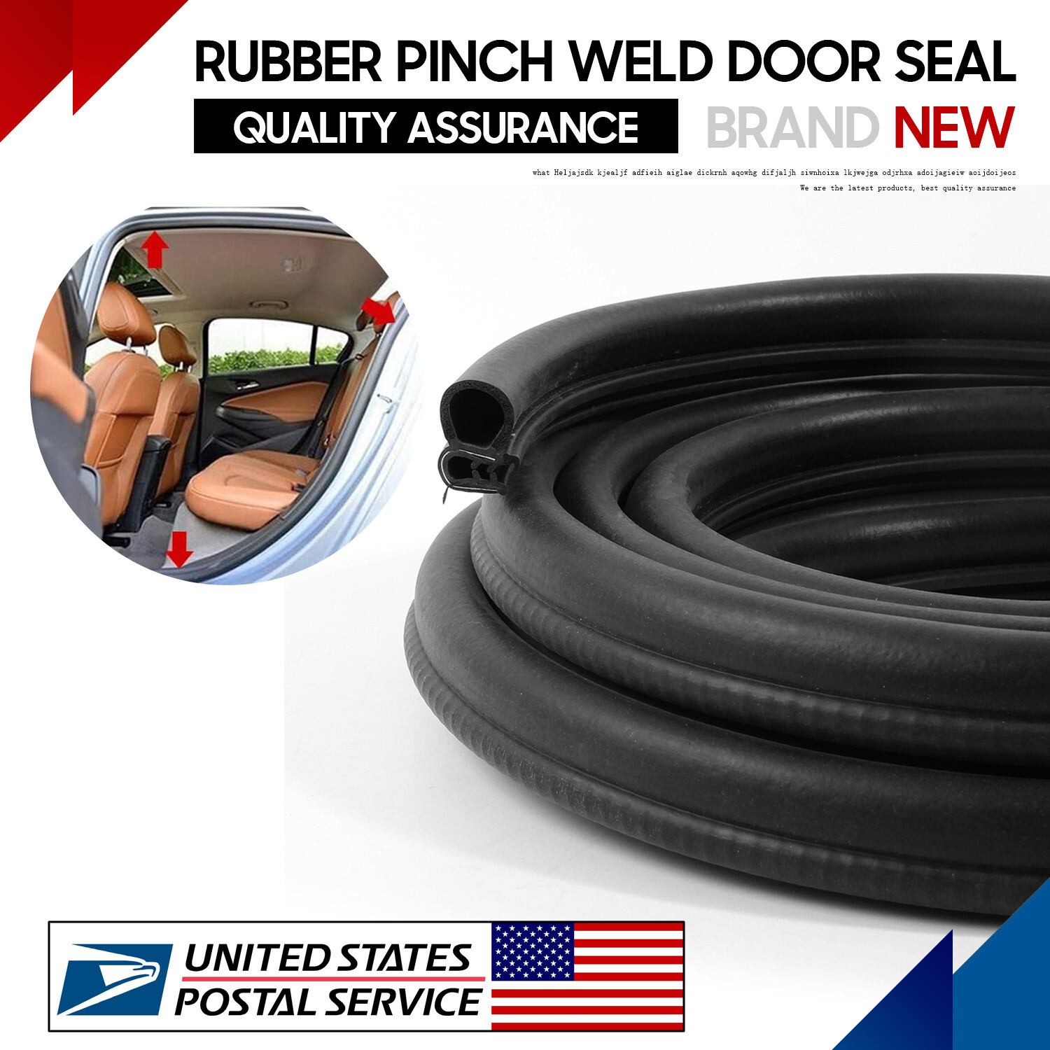 Rubber Seal Edge Trim Strip Lok Embellish Car Door Anti-noise Weatherstrip 236”