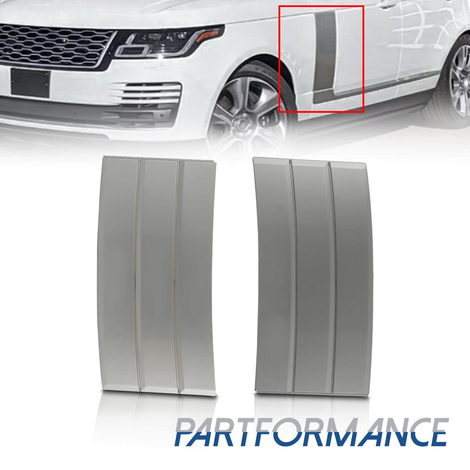 For Range Rover L405 2013-2021 Silver Door Side Fender Vent Grille Trim Cover