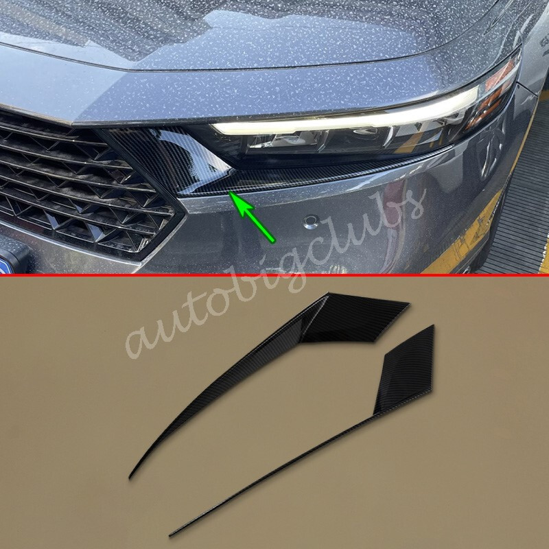 For Honda Accord 2023-2025 Carbon Fiber Headlight Eyebrow Cover Trims Accessory
