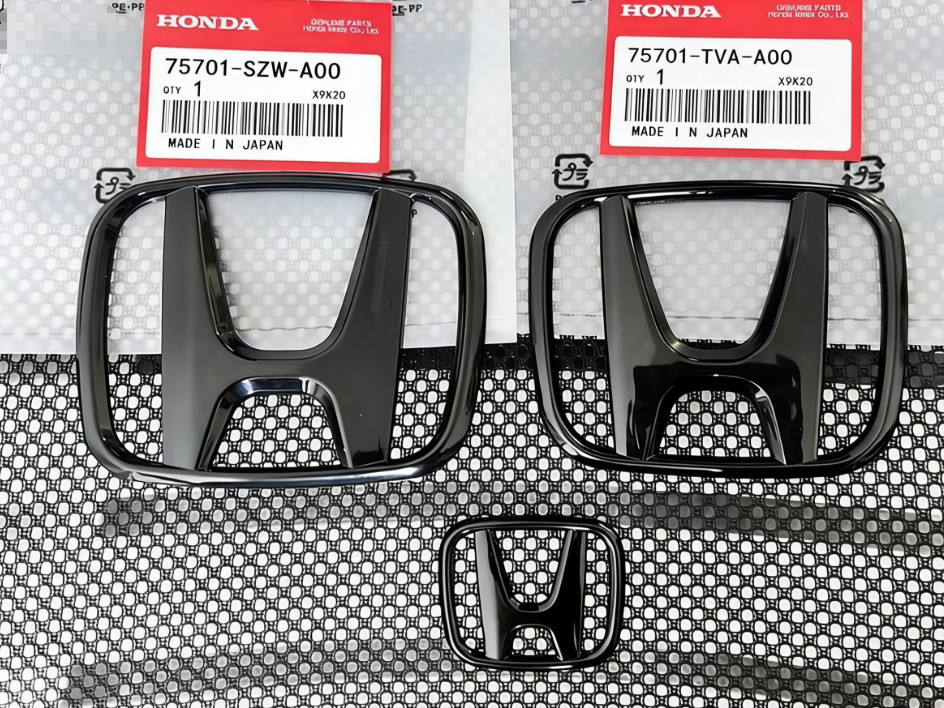 3Pack Black Front Steering Rear Badge Emblem For 2018-2022 Honda Accord Sedan