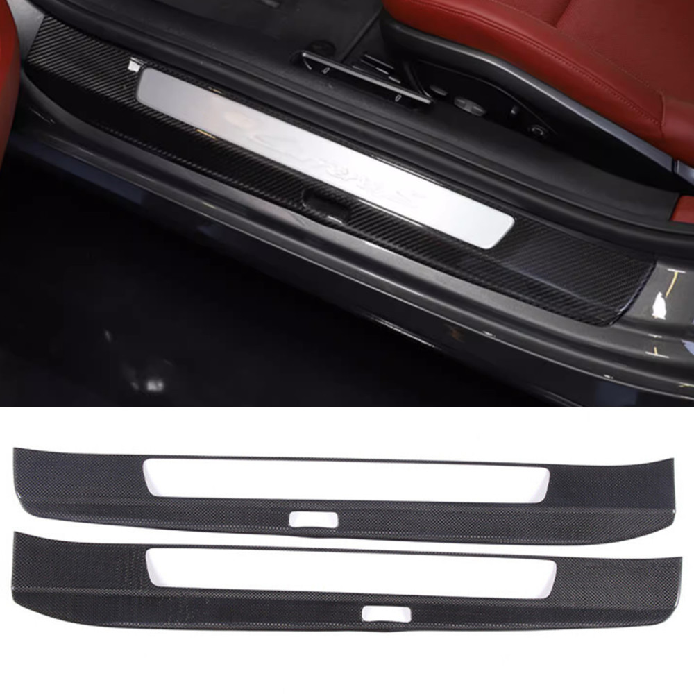 Door Sill Guard Kit for 19-26 Porsche 911 Entry Guard Accessories Plain Carbon