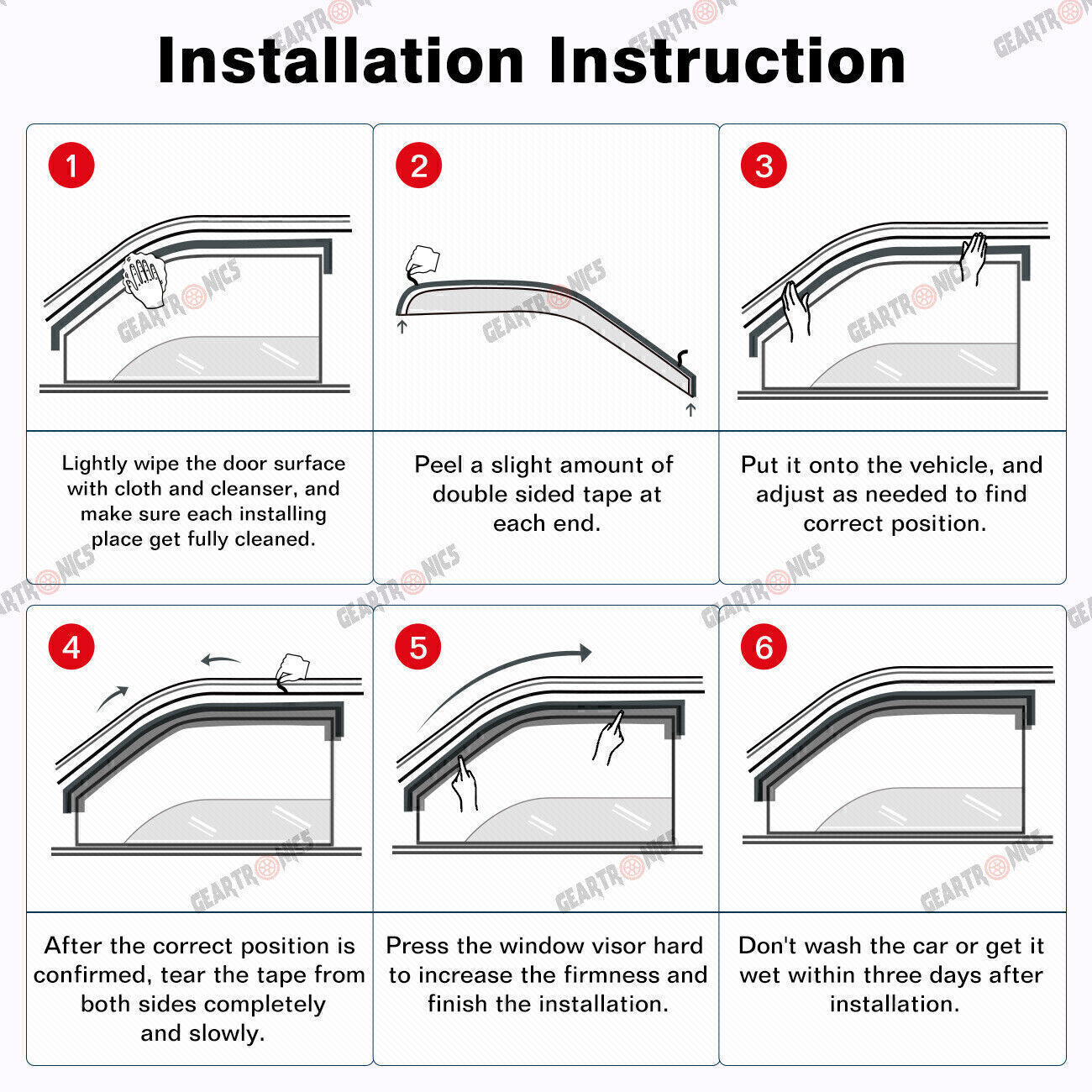 For 2013-2017 Honda Accord Sedan Smoke Window Visor Vent Rain Guards Deflector