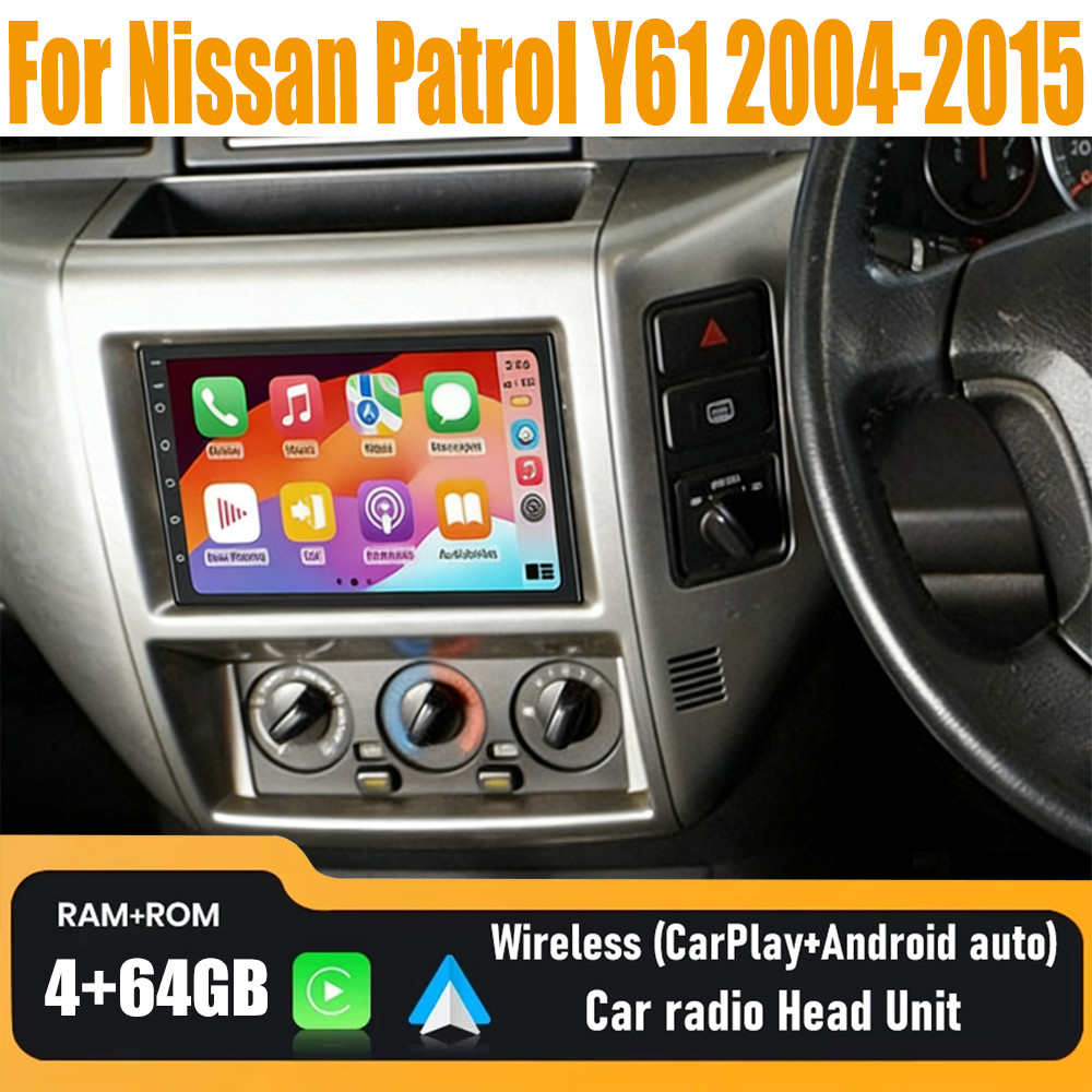 7″ Wireless CarPlay Android Auto Upgrade Kit Radio For Nissan Patrol Y61 2004-15