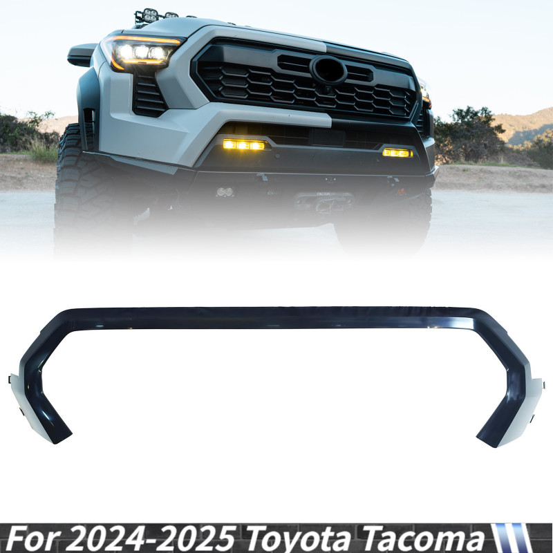 Fits For 2024-2025 Toyota Tacoma – Matte Black Front Upper Grille Surround Strip