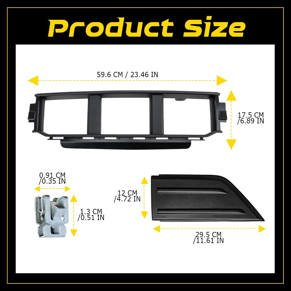 Front Bumper Lower Grille Panel & Corner Panel Cover For 2021-2023 Ford F150 B