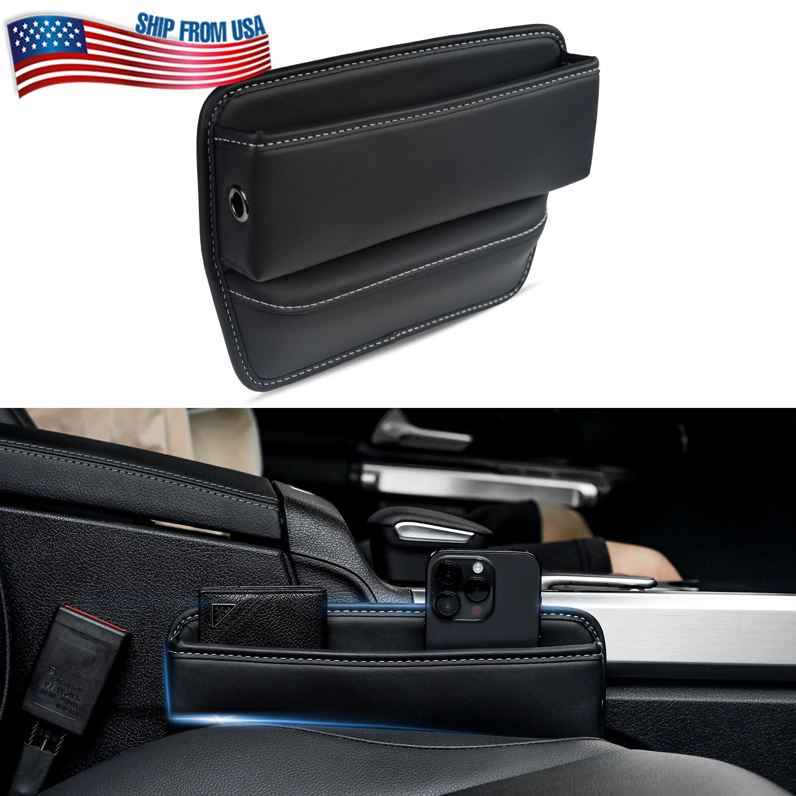 Auto Accessories Crevice Gap Filler Storage Box Car Seat Side Pocket Organizer