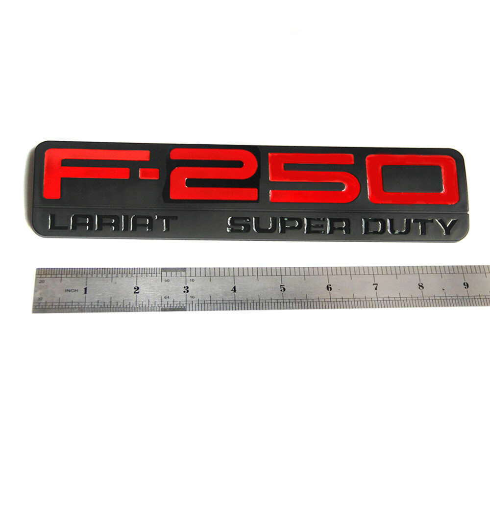 3pack OEM Red F250 Lariat Super Duty Emblem fits F-250 Lariat Black