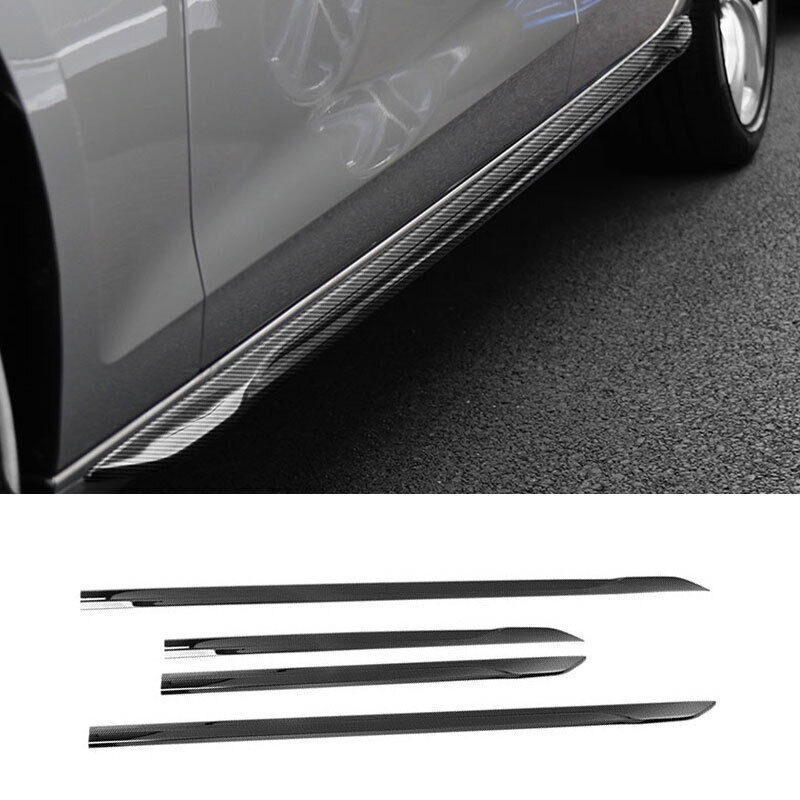 For Audi A4 B9 2020-2024 Carbon Fiber Style Door Body Side Molding Cover Trim 4P