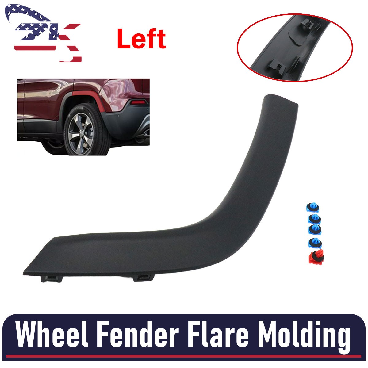 Wheel Opening Molding Fender Flare For 2017-2025 Jeep Compass Rear Left Side