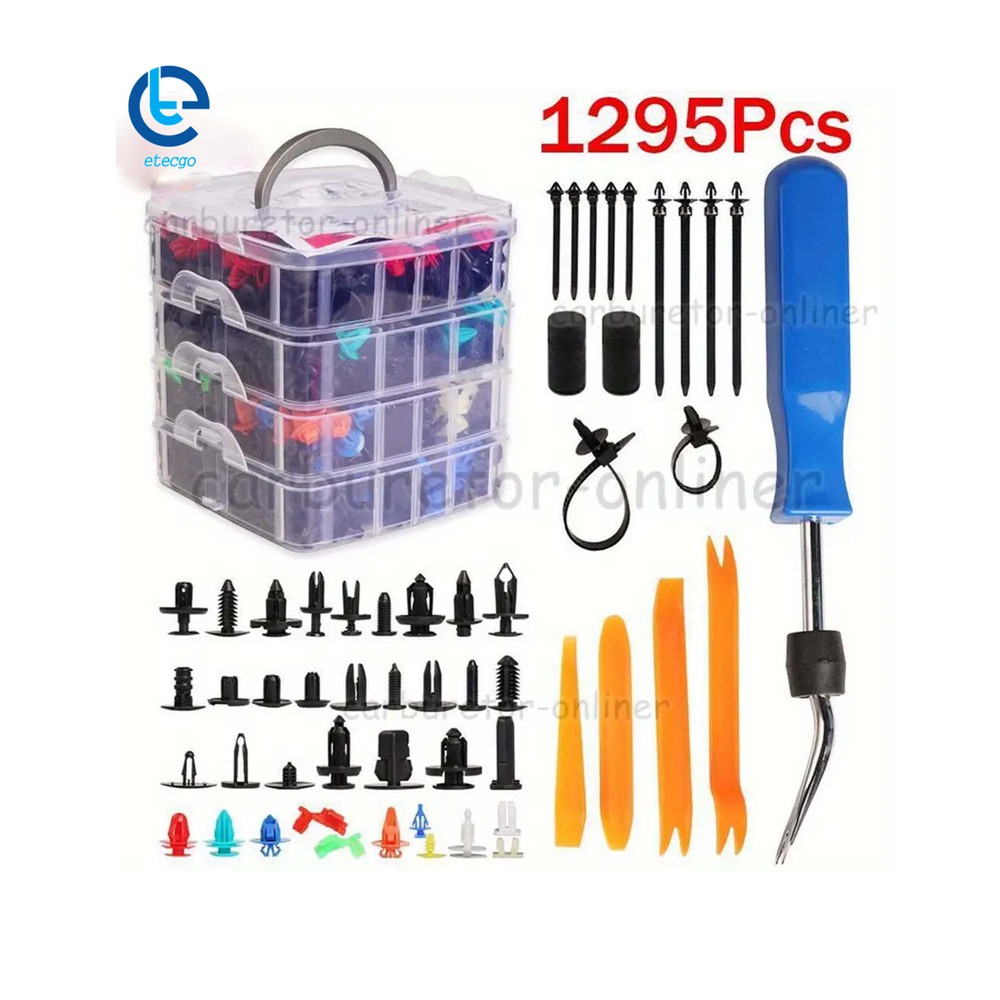 1295*Car Retainer Auto Fasteners Body Plastic Trim Clips Pin Rivet Bumper Kit