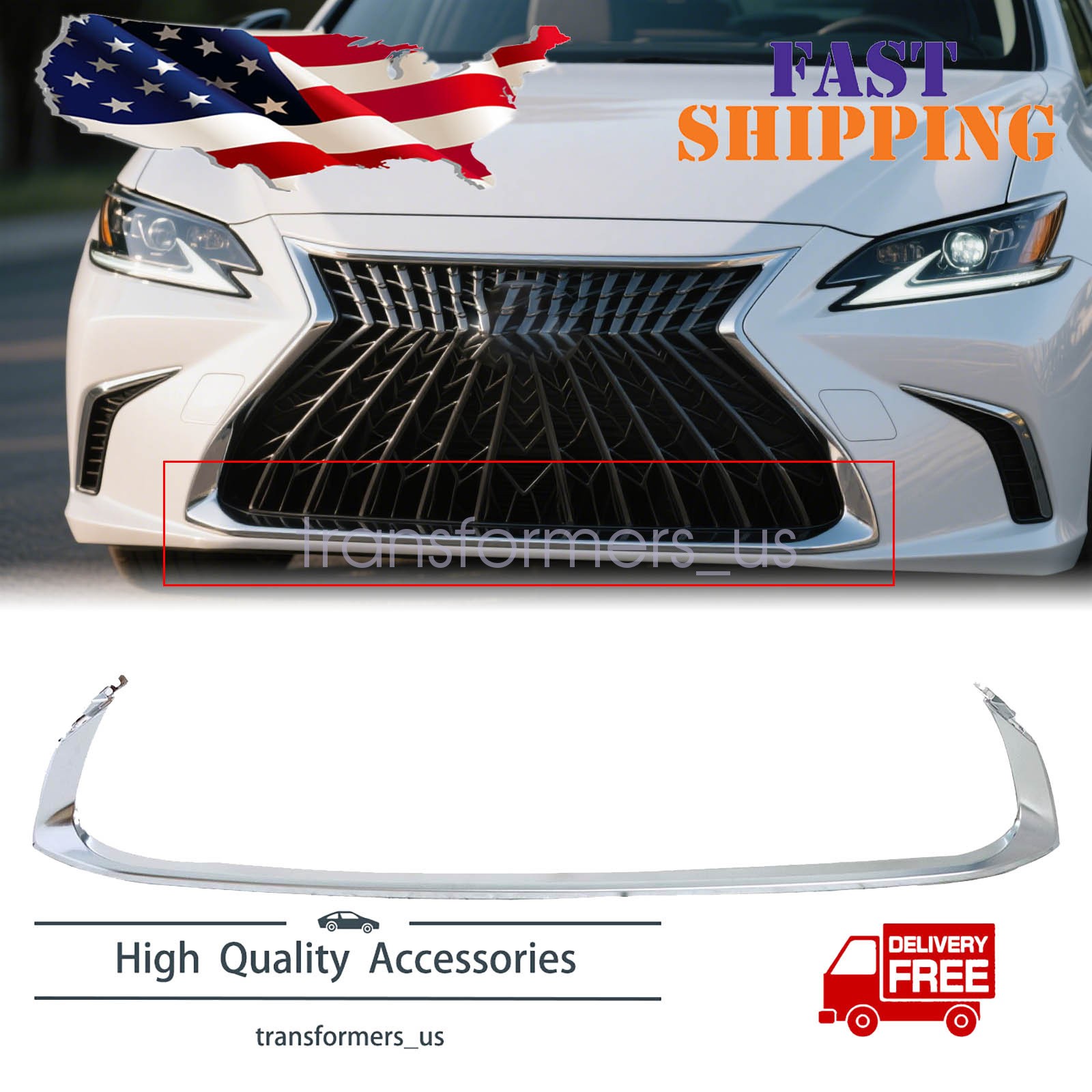 For 2016-18 Lexus ES300h ES350 Front Lower Bumper Cover Molding Trim LX1044109