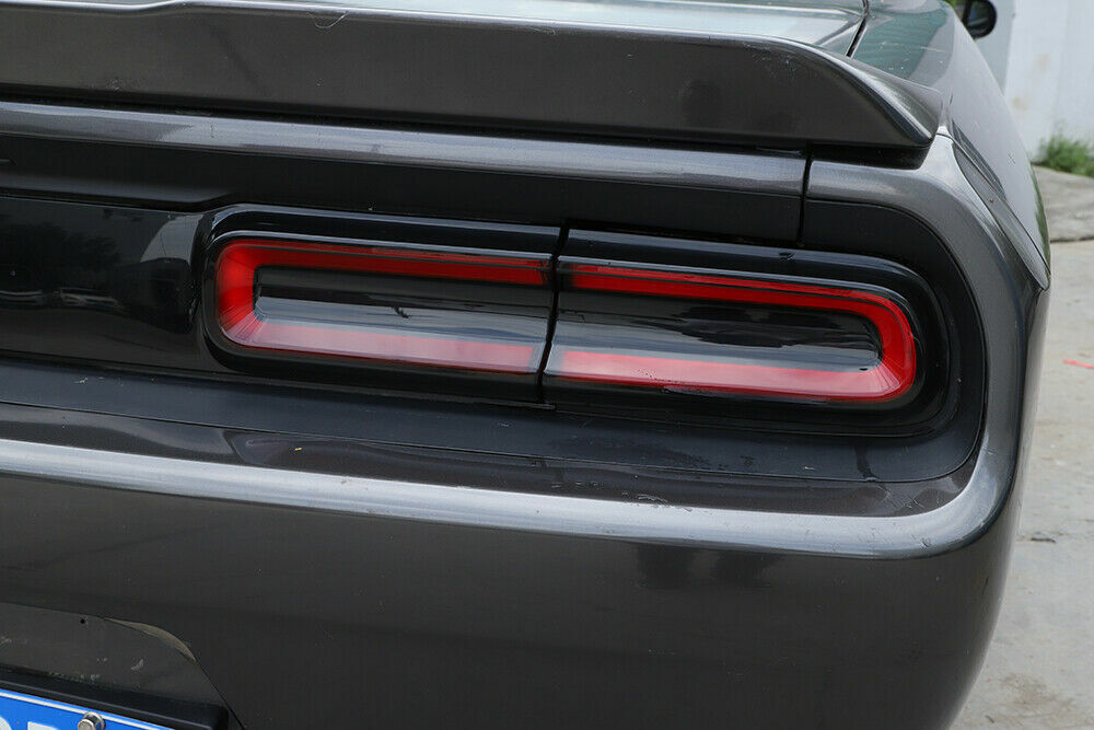 Smoked Tail Light Covers Rear Light Guards Trim for Dodge Challenger 2015-2023