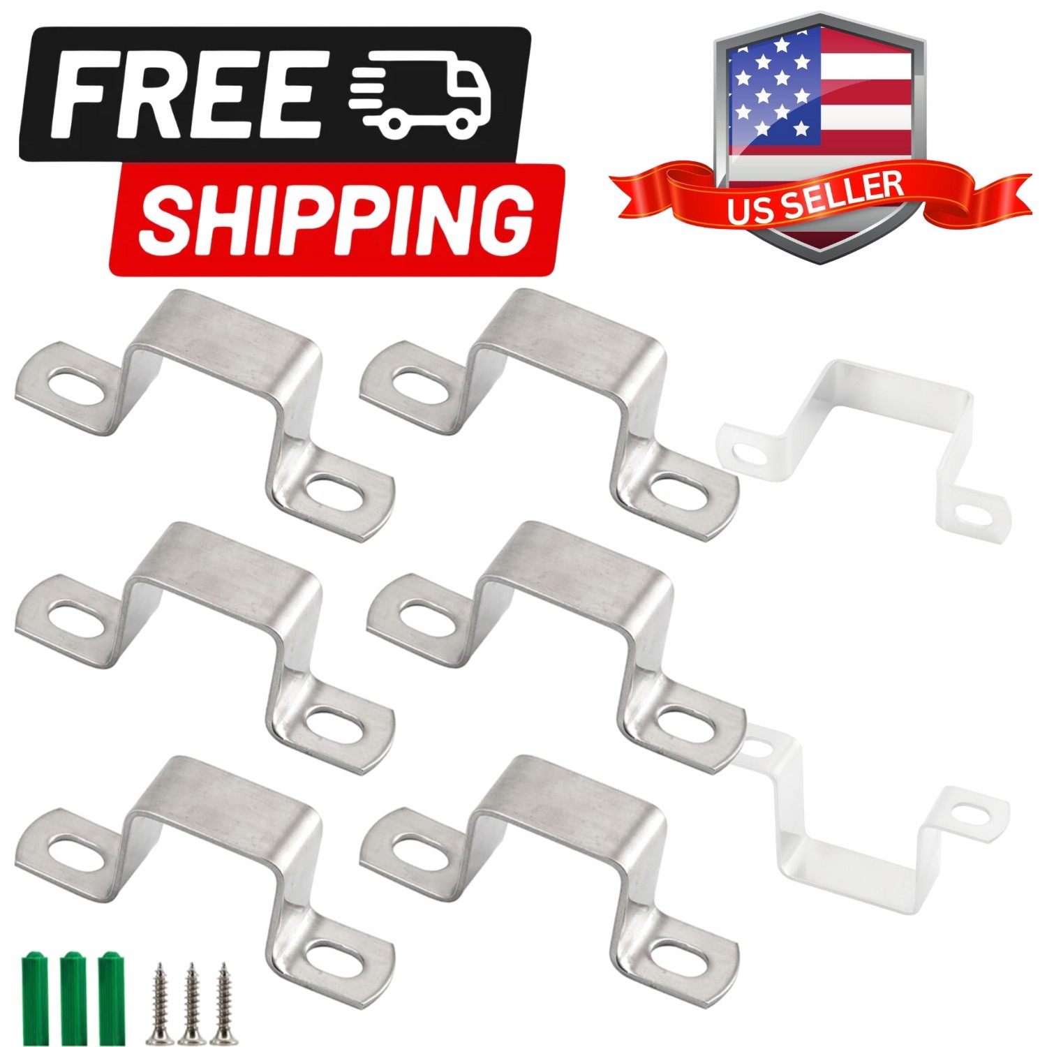 6 Pieces M50x50mm Square Tube Bracket 304 Stainless Steel U Shape Metal Brack…