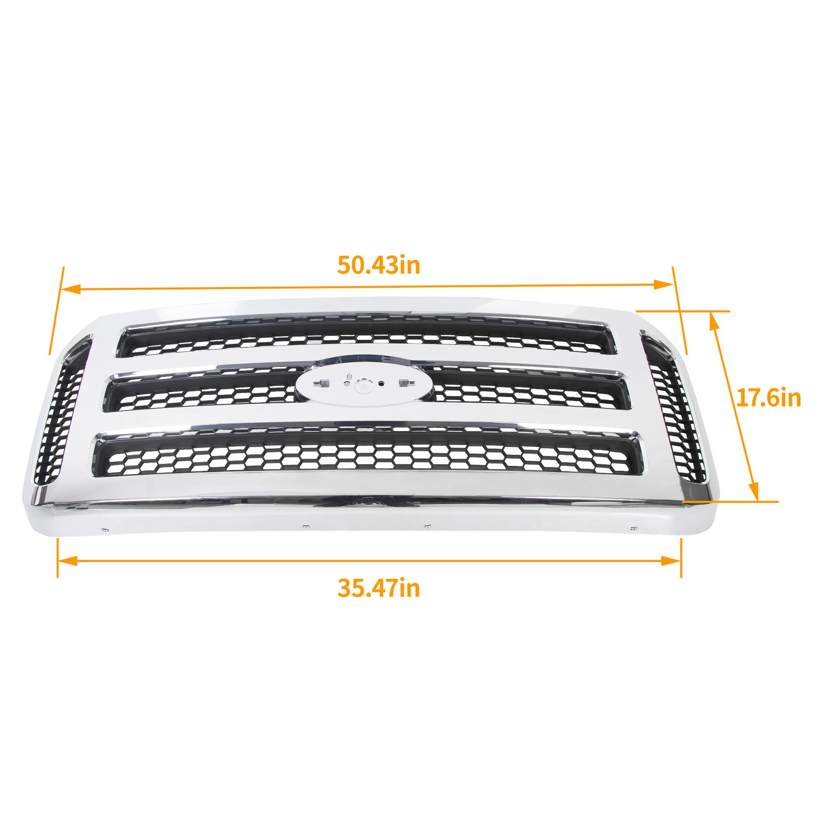 Grille Chrome Shell w/Gray Insert for Ford 2005-2007 F250 F350 2005 Excursion