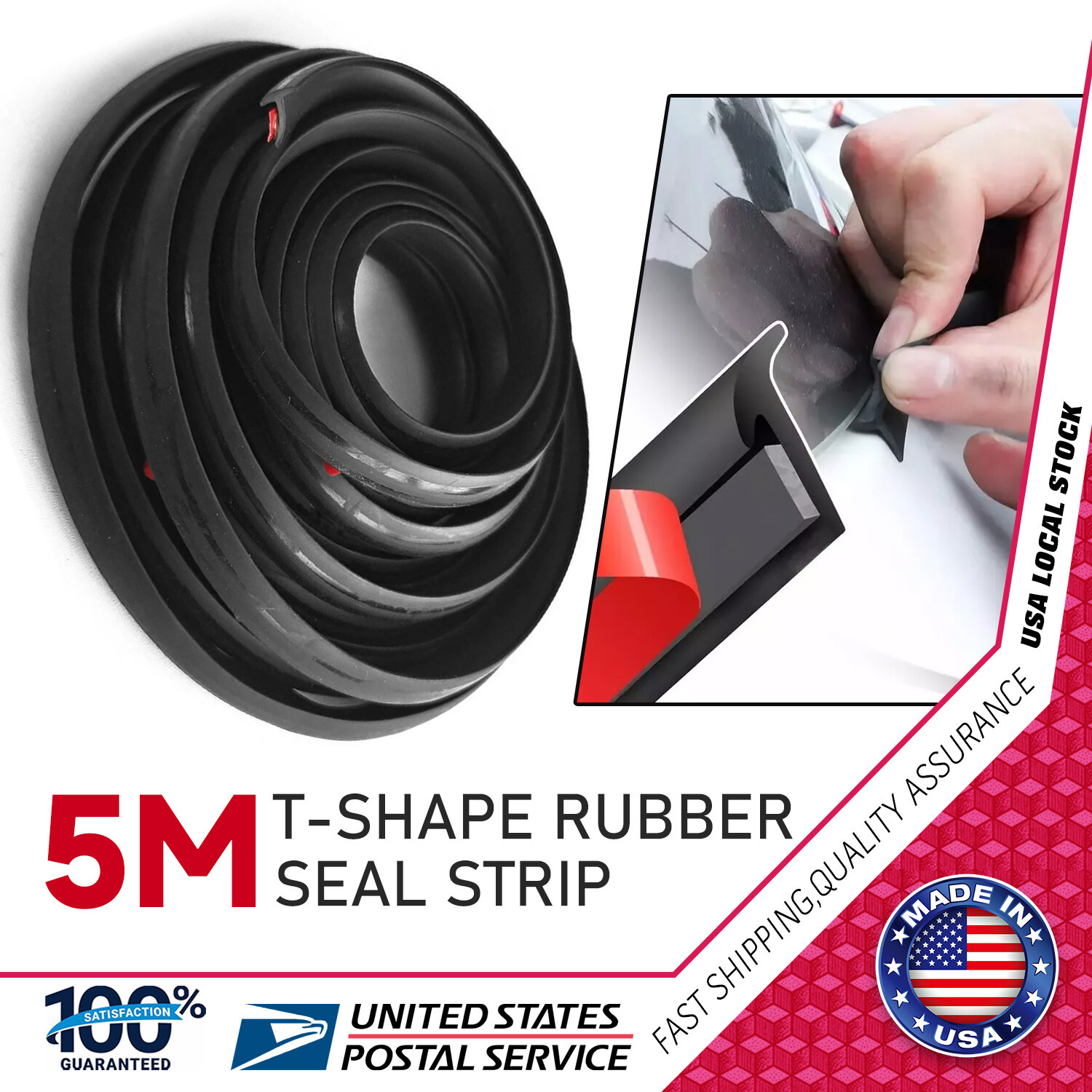 Rubber with Adhesive Double-Sided Tape High-Quality 16FT T-Shape for vehicles