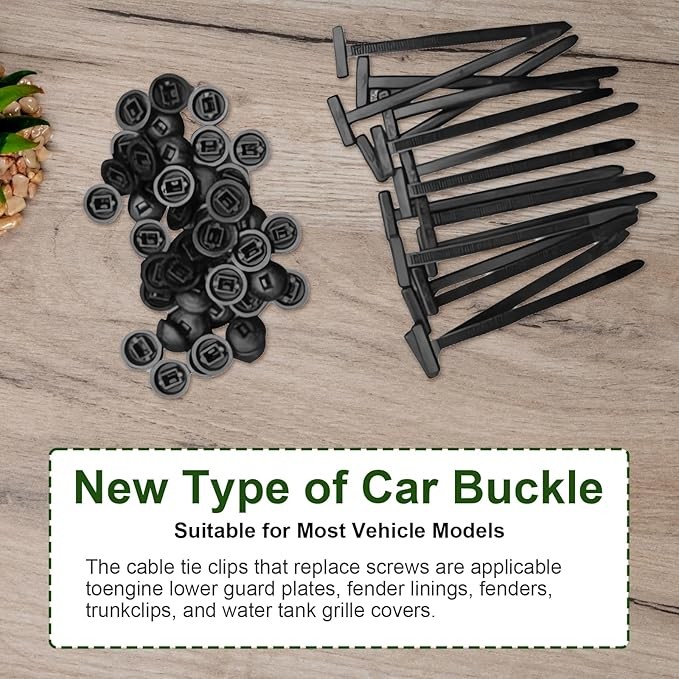 Nylon Self-Locking Cable Tie Kit Heavy Duty Buckle Holder Wires Cables Repairs