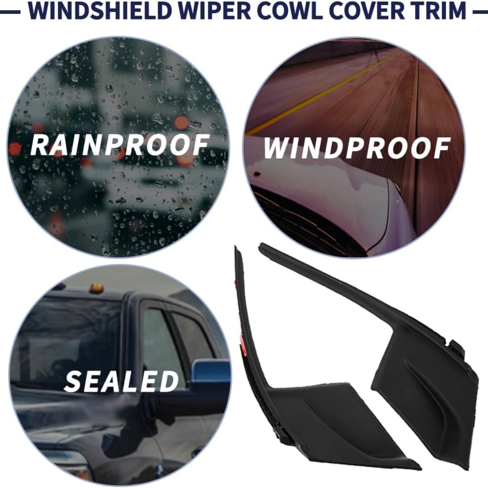 1 Pair 53867-08020 Windshield Wiper Cowl Cover Trim Replacement For Toyota
