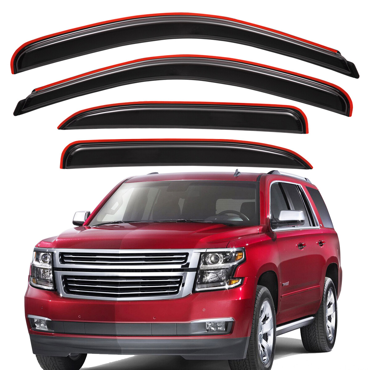 In-Channel Window Visor Sun Rain Guards For 2007-2014 Chevrolet Tahoe/GMC Yukon