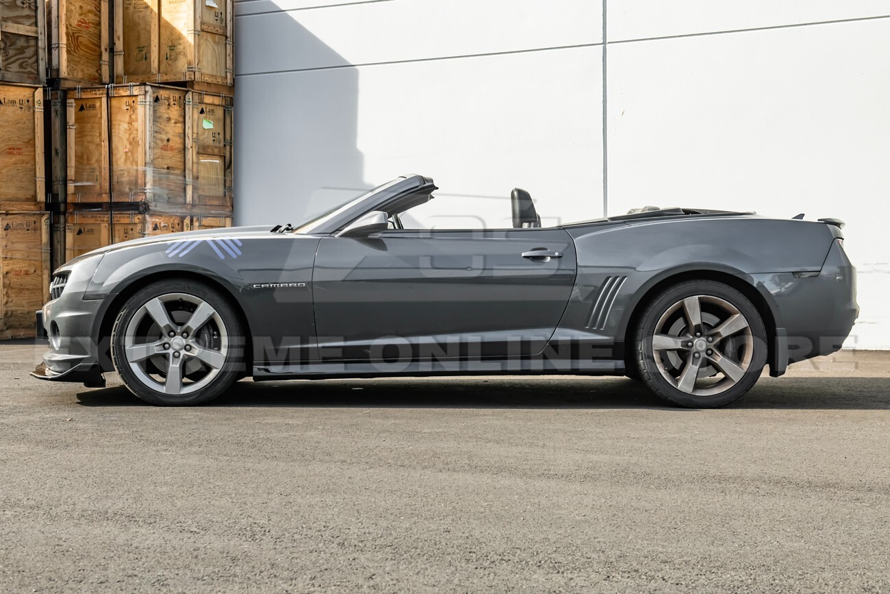 For 10-15 Camaro | ZL1 Style PAINTED GLOSSY BLACK Side Skirts Panel Extension