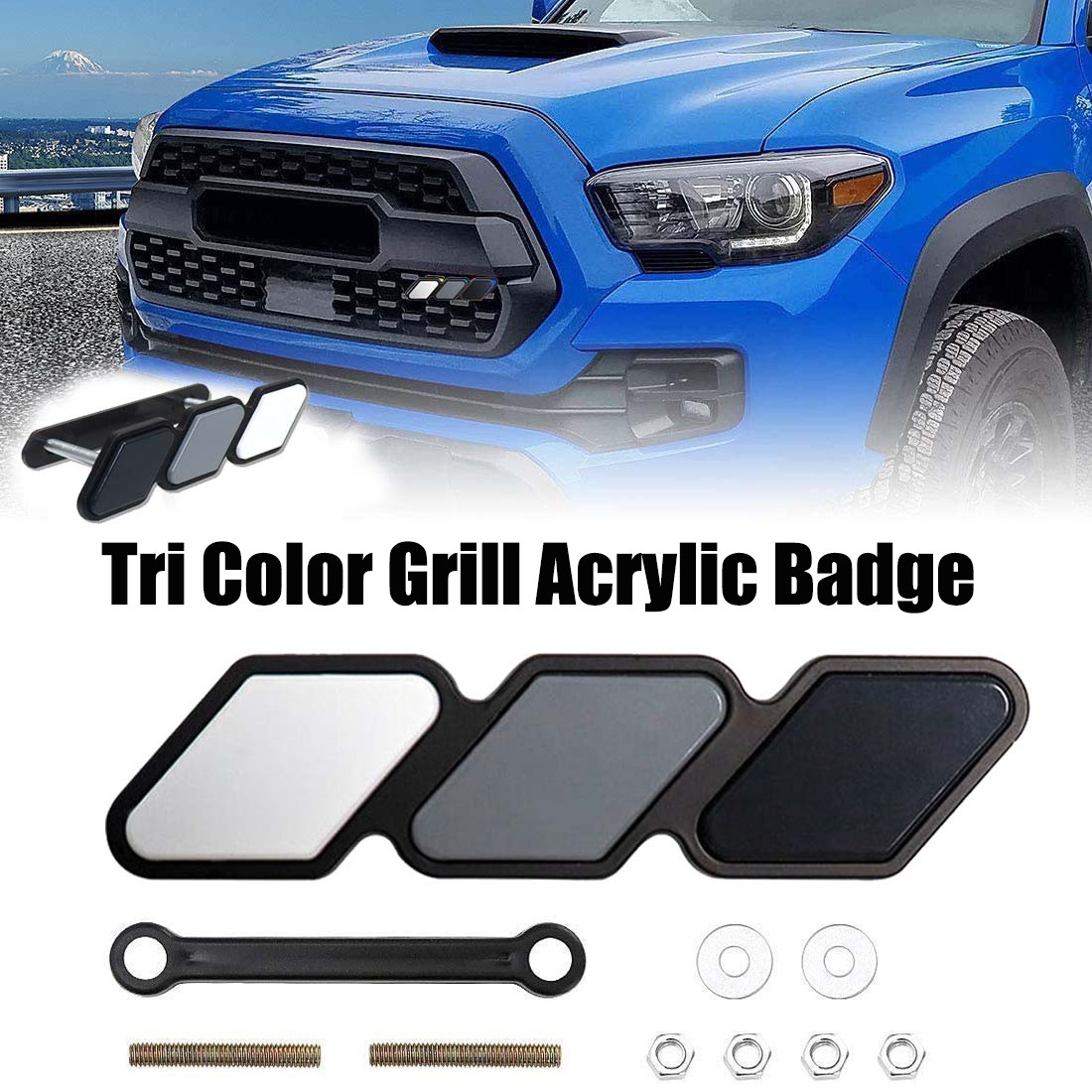For Toyota Tacoma TRD 4Runner Tundra Accessories Tri-Color Grille Badge Emblem