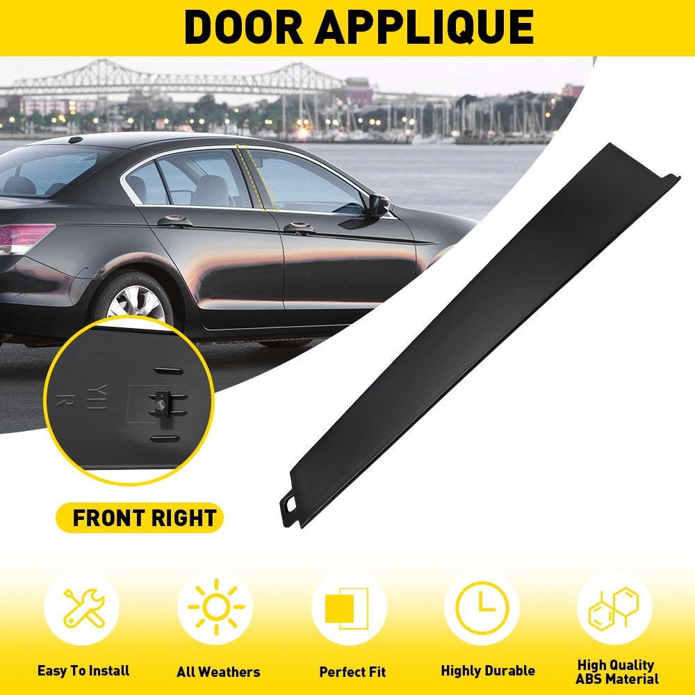 Front Right Door Pillar Molding Black 72430-TA0-A01 For Honda Accord 2008-2013