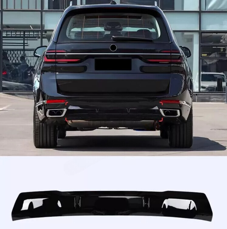 Gloss Black For BMW X7 G07 2019-24 Rear Bumper Board Skid Plate Bar Guard Cover