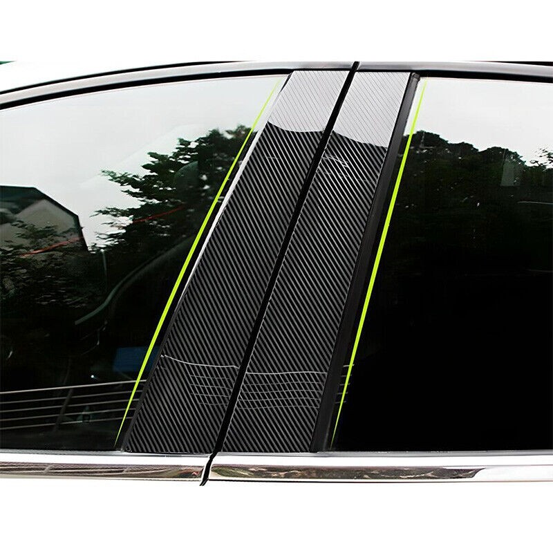 6pcs For 2016-2021 Honda Civic Door Pillar Post Trim Carbon Fiber Color Decor US