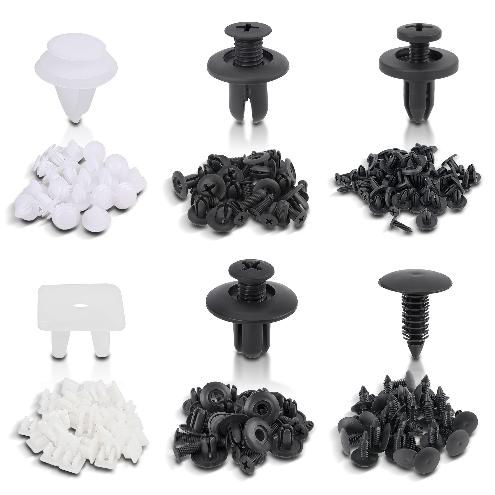 150PC SET PLASTIC RIVETS FENDER BUMPER PUSH PIN CLIPS + TOOL FOR CHRYSLER JEEP