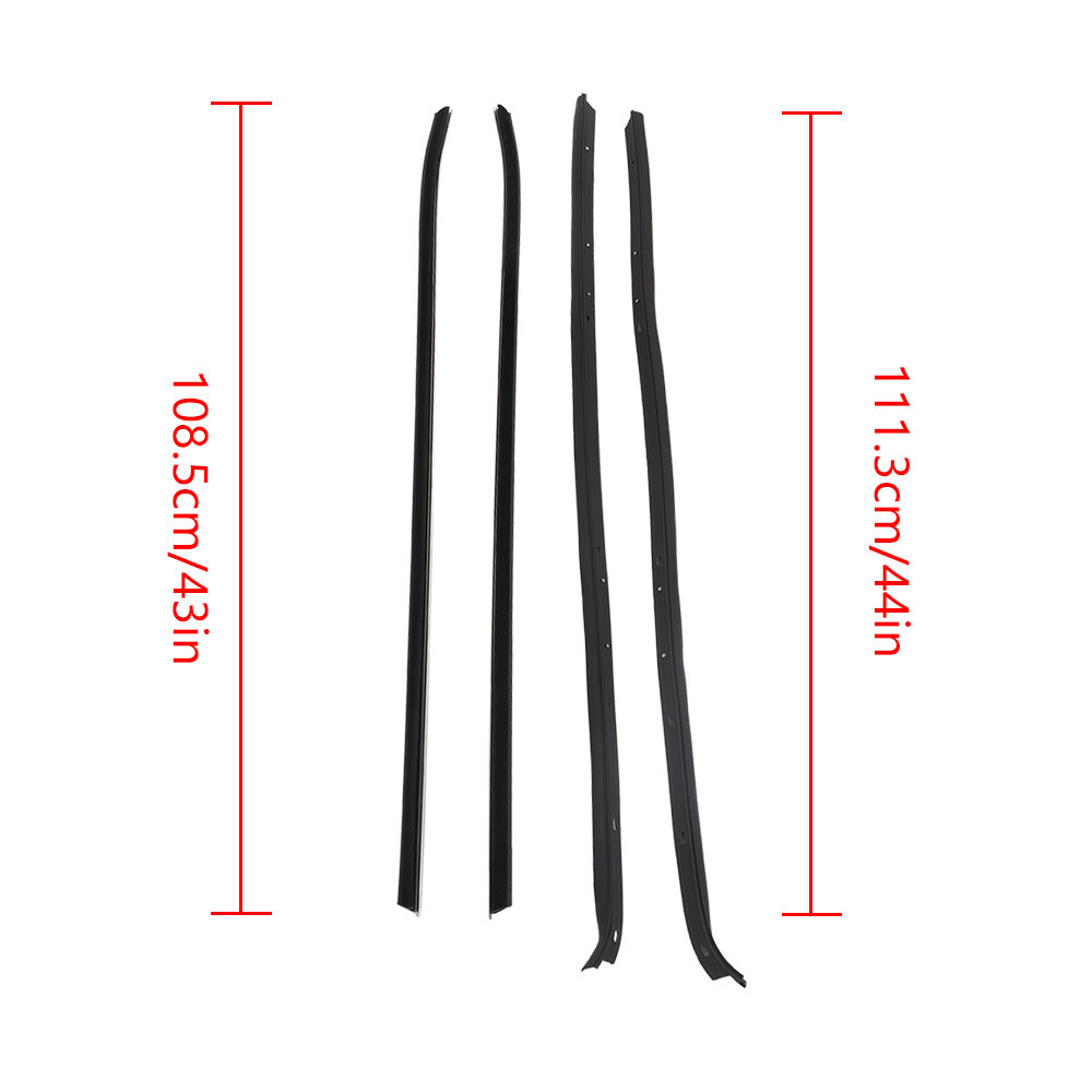 For 1970-1981 Firebird Camaro Moldings Window Sweep Weatherstrips 4Pcs Chrome