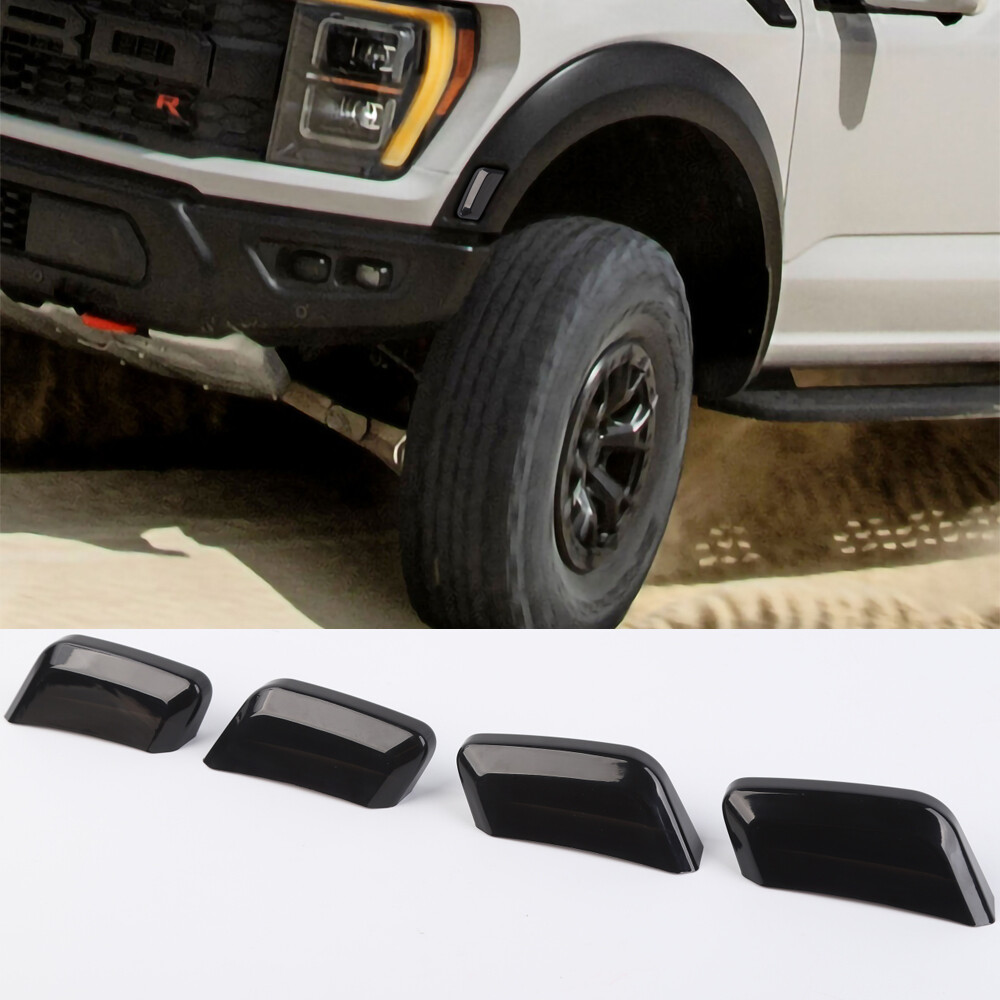 SmokedBlack Wheel Eyebrow Signal Light Cover Accessories For Ford F150 Raptor21+