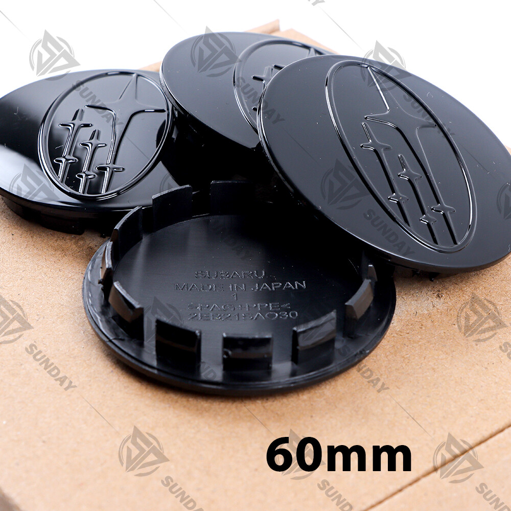 4x For Forester Impreza Crosstrek 60mm Wheel Center Cap Gloss Black 28821SA030X
