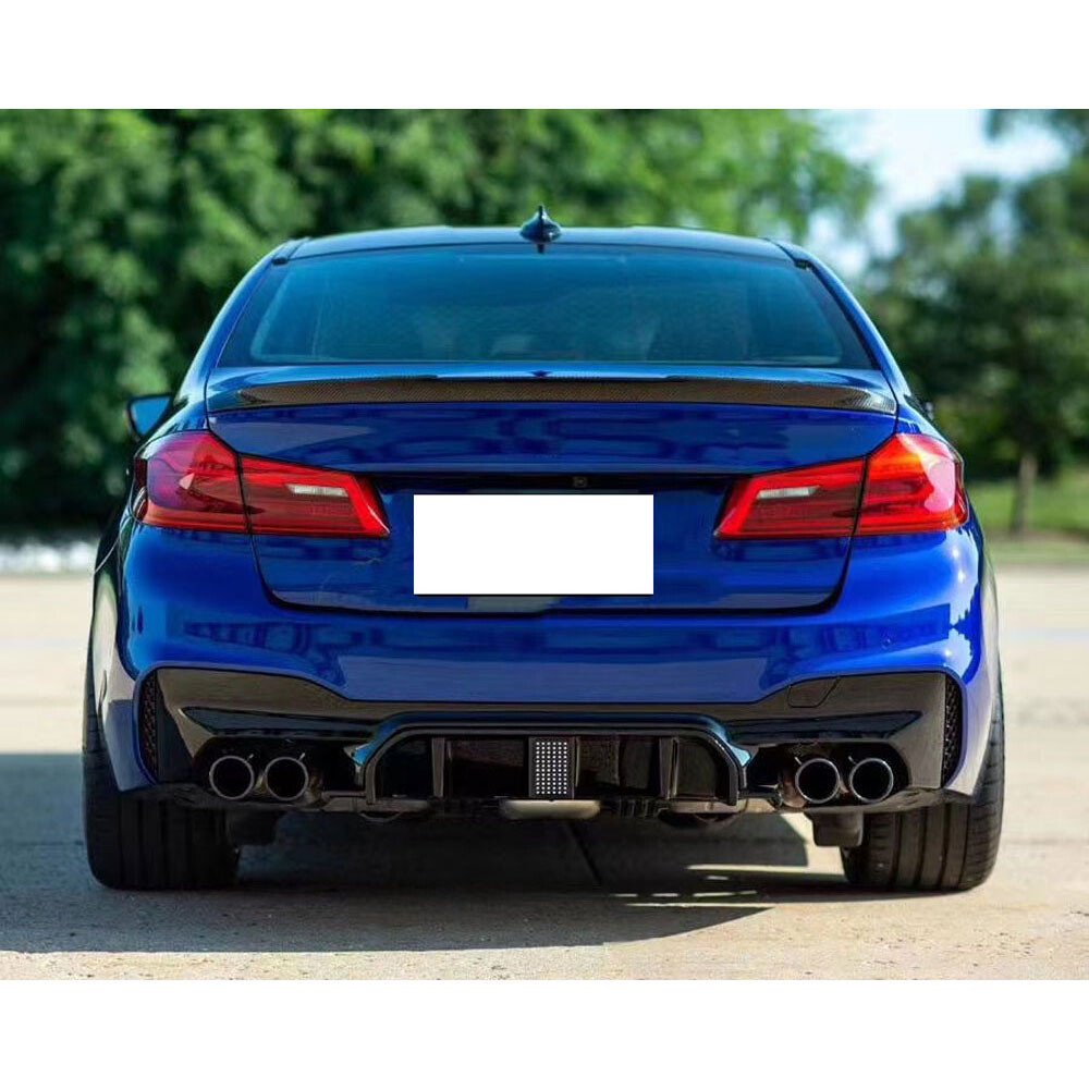 Carbon Fiber Fits BMW 5 Series F90 M5 2017-19 Rear Bumper Diffuser Lip LED