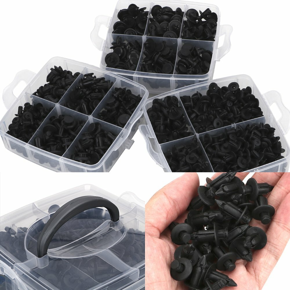 645PCS Car Body Push Pin Rivet Fasteners Clip Trim Bumper Fender Plastic 16Size
