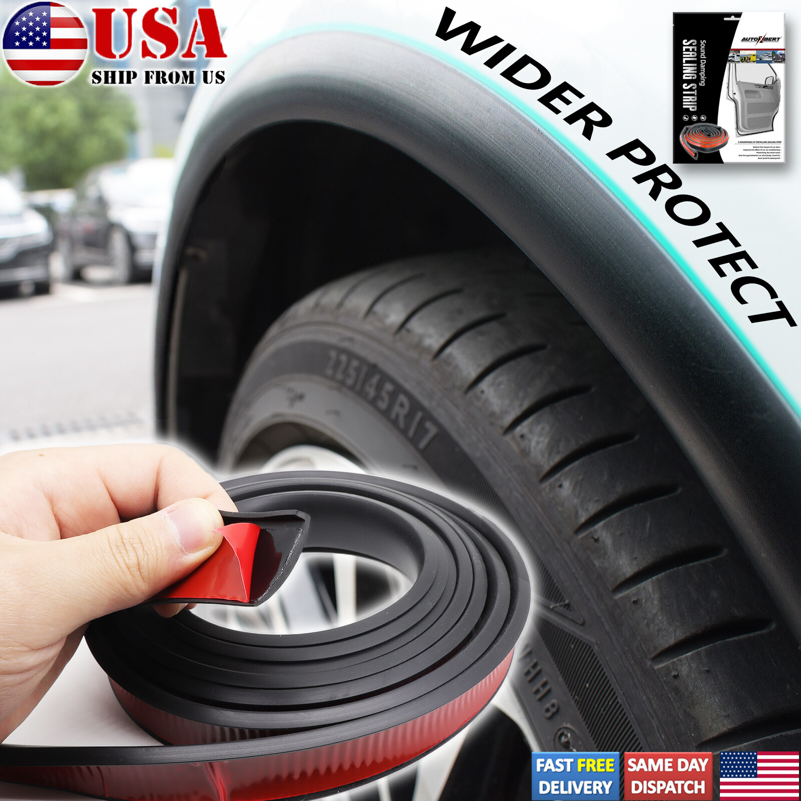 Fender Flares 10′ Car Wheel Eyebrow Arch Extension Protector Moulding Trim Strip