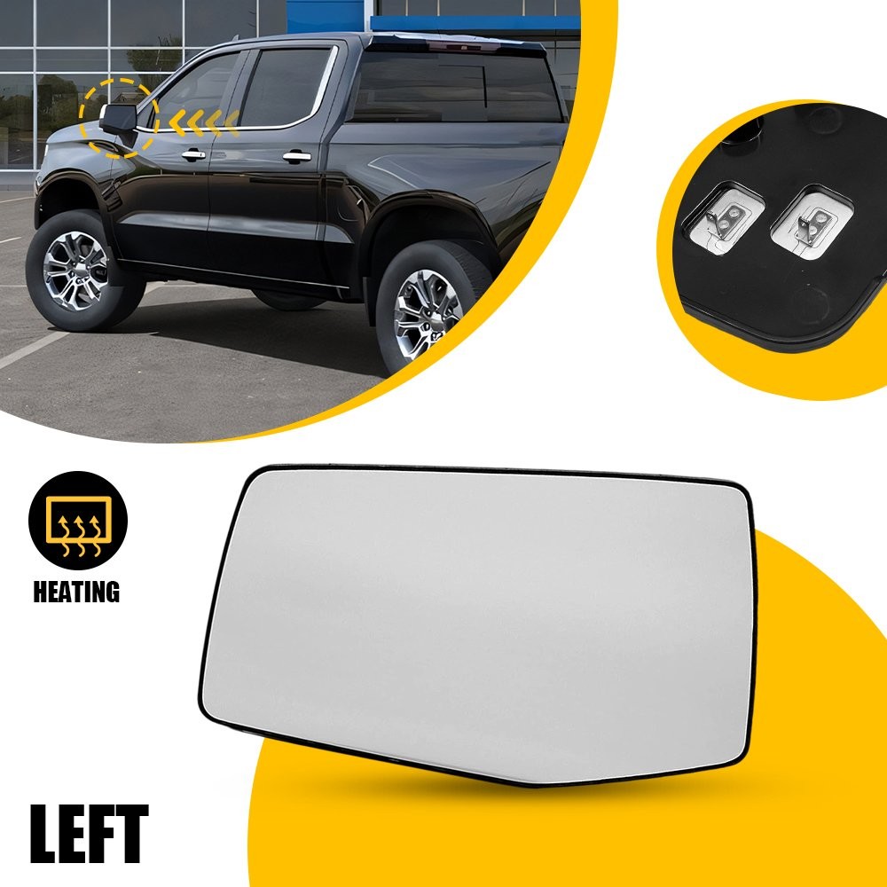 Heated Mirror Glass For 2019-2024 Chevrolet Silverado Driver & Passenger Side