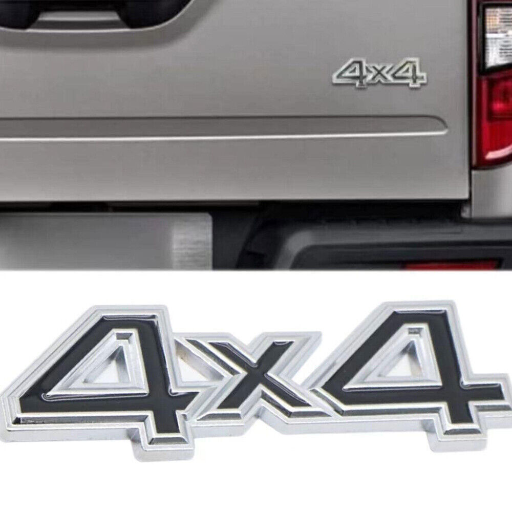 Black & Silver Sticker 4×4 Logo Car Trunk Emblem Badge Decal Sticker Accessories