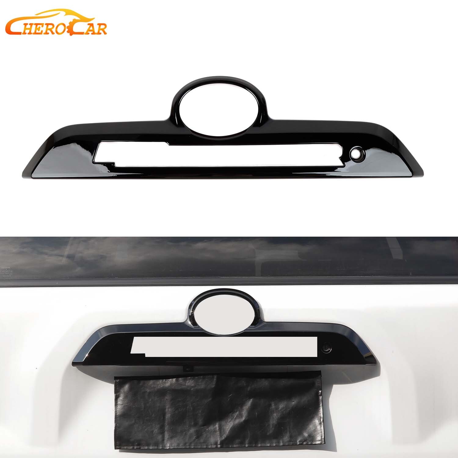 Black Rear Trunk Tailgate Handle Cover Trim Decor Overlay For 4Runner 2010-2023