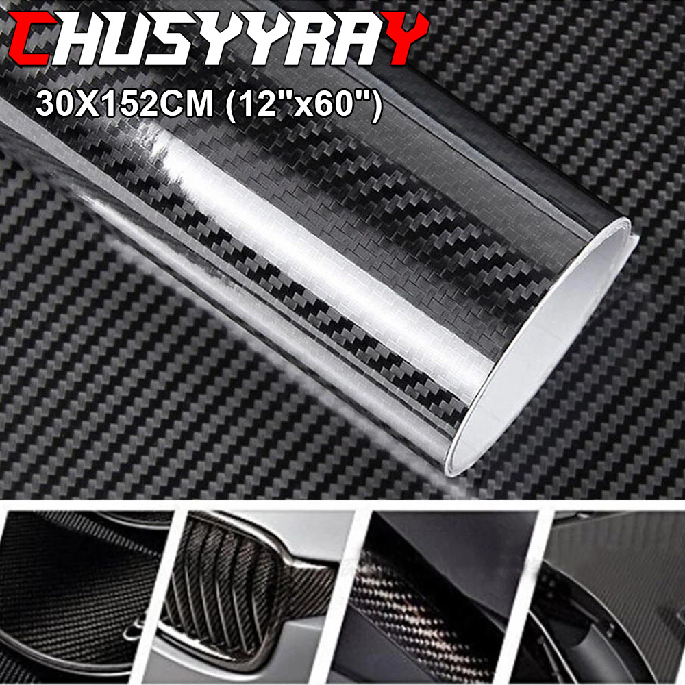 Premium Fibra De Carbono For Car Vinilo For Autos Carros Negro 30*152 cm