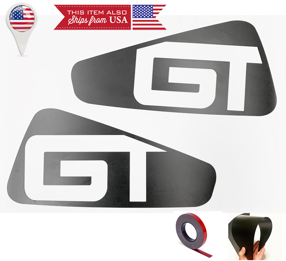 GT Satin Black Tape on Quarter Window Glass Cover Louver For 05-09 Ford Mustang